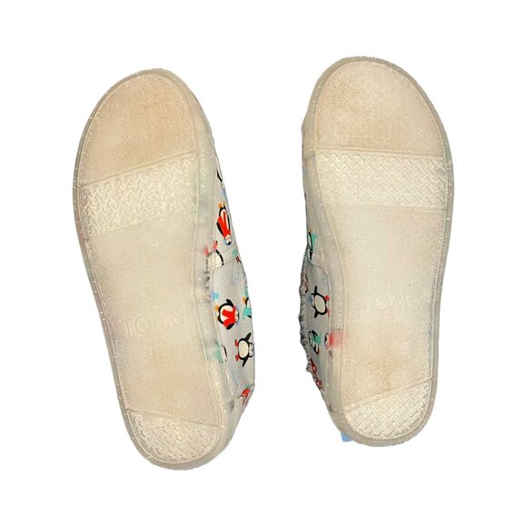 Kids Penguin Print Slip-On Shoes — Faux Fur Lined — TOMS Size 1 NWOT - Picture 5 of 8
